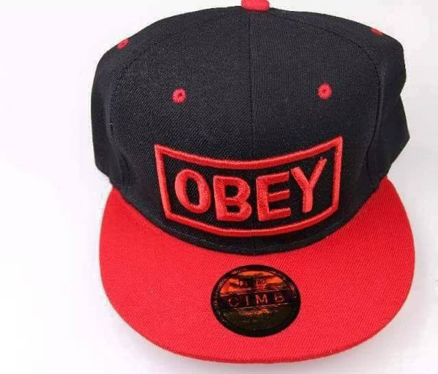 Obey snap back black and red