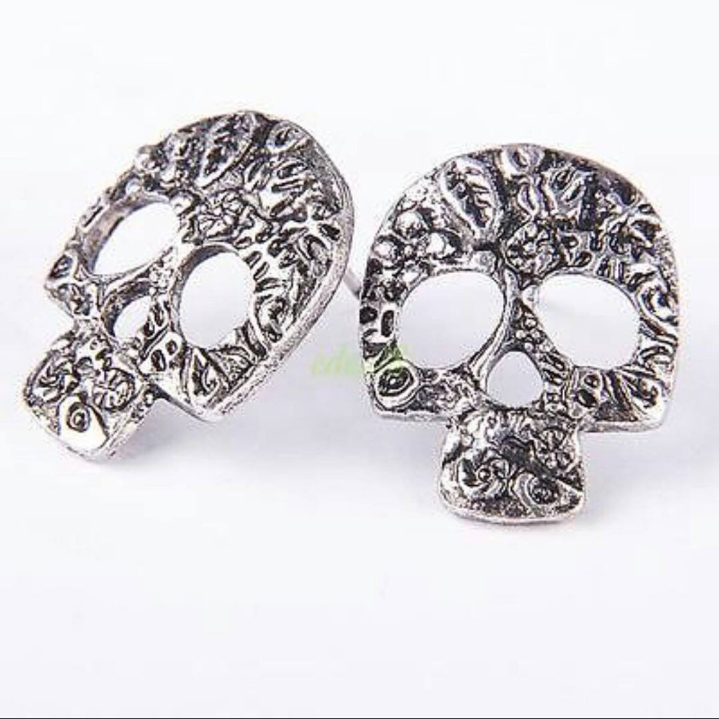 Women Fashion Rhinestone head skull stud earring