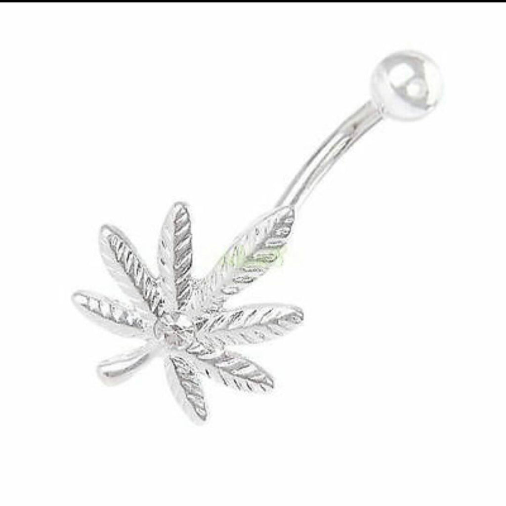 Barbell Bar Belly Navel Ring Body Piercing weed