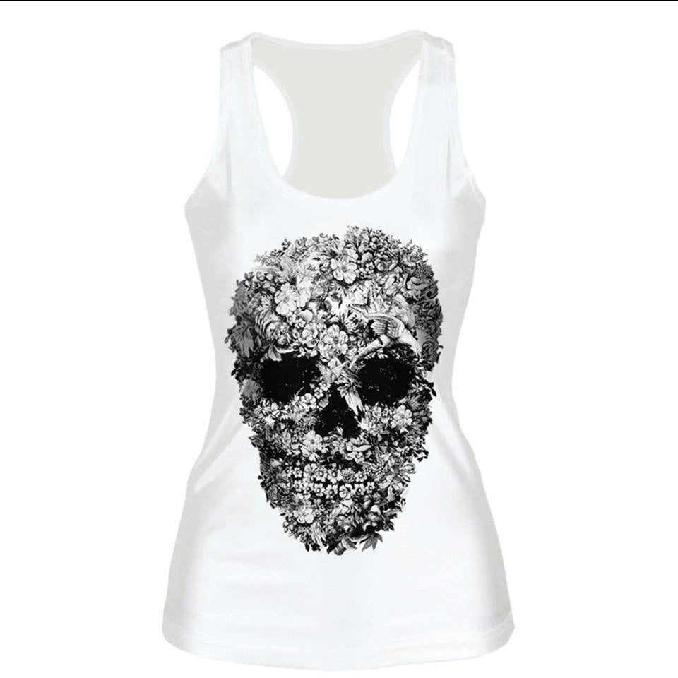 tanks top t-shirt Skull White