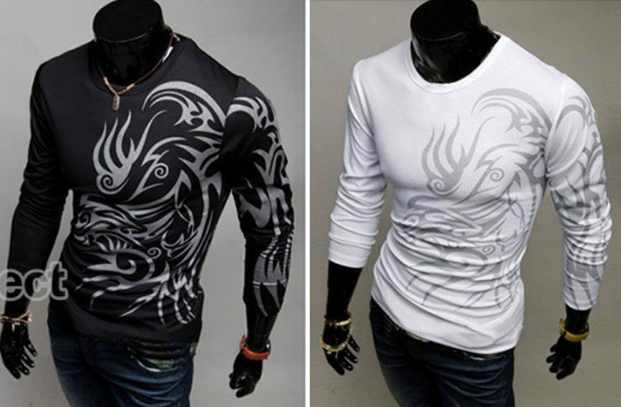 Mens casual long sleeve with tribal