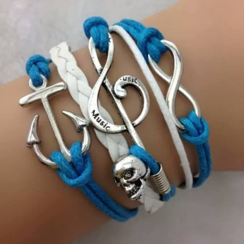 bracelet skull,music
