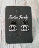 fashion Women Crystal Earrings Rhinestone CC Earring Stud