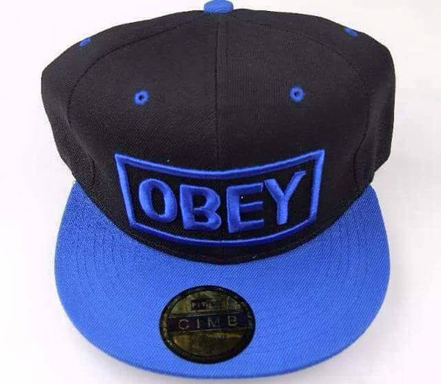 Obey snap back black and bleu