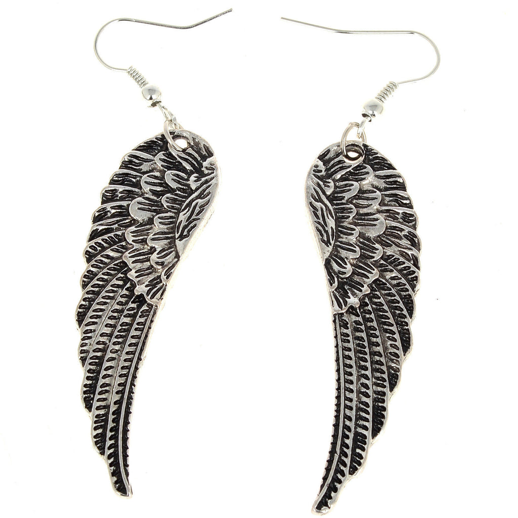 New Tibet Silver Women Retro Style Angel Wings Earrings