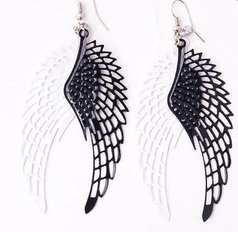 Women Fashion Angel Wings Rhinestone Jewelry Drop Ear