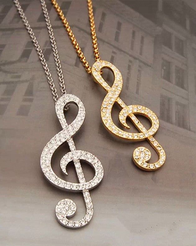 FASHION WOMEN VINTAGE STYLE MUSIC LONG CHAIN NECKLACE PENDANT JEWELRY