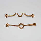 2 pc Steel Twist Ball Industrial Bar gold Barbell Ear Stud Cartilage Ring Earring Piercing