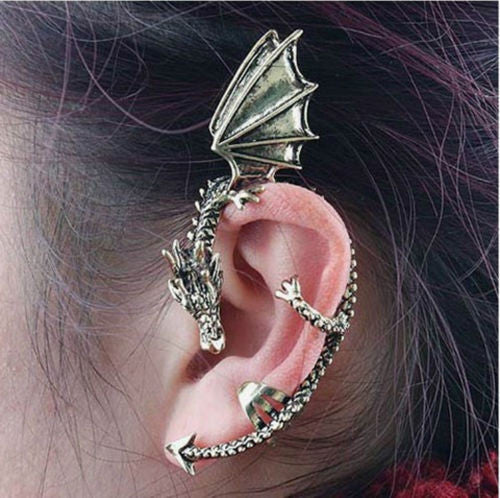 Fashion Gothic Punk Metal Vintage Style Dragon Bite Ear Cuff Wrap Clip Earring